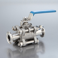 Sanitary 3-Piece Stainless Ball Valve Clamp End
